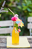 Glass of decorated homemade lemonade