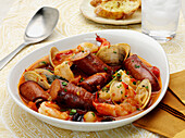 Linguica and seafood stew