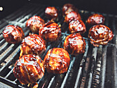 Grilled Moink Balls with chilli cheese filling