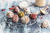Various Bliss Balls on cooling grid