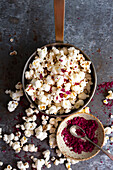 Popcorn with beetroot salt