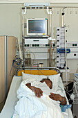 Elderly man waiting for hospital treatment