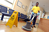 Cleaning hospital floor
