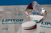 Blister pack of Lipitor tablets