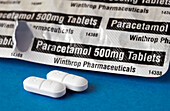 Blister pack of paracetamol tablets