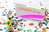 Euphoria drug, conceptual illustration