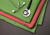 Stethoscope on surgical drapes