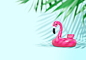 Inflatable flamingo, illustration