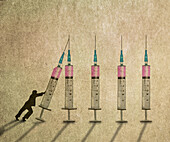 Vaccine hesitancy, conceptual illustration