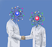 Scientific cooperation, conceptual illustration
