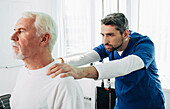 Physiotherapist and patient