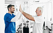 Physiotherapist and patient