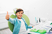 Young boy in dental surgery
