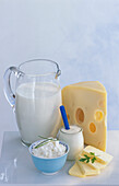 Dairy products - milk, yogurt, cheese, cottage cheese, butter