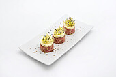 Beef tartare with goat’s cheese and sprouts