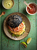 Black fish burger