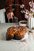 Colomba - traditional italian easter cake with almonds,