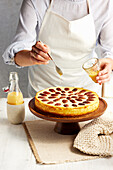 Eggnog and nut cheesecake