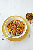 Pasta 'Pronto' with bacon, anchovies and spring onions