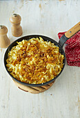 Allgäu cheese Spätzle (Swabian egg noodles) with crispy fried onions