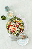 Kale Caesar salad with chicken breast