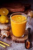 Cocktail with ginger and turmeric