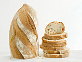 Cut baguette bread and baguette slices