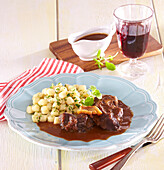 Stawed beef cheeks with wine