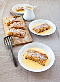 Apple strudel with marzipan