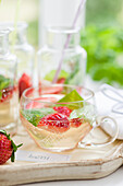 Strawberry punch in glass cup