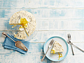 Ice cream cheesecake with lemon and poppy seeds