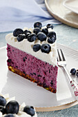 Cheesecake without baking with blueberries
