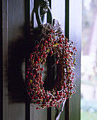 Christmas wreath on front door