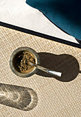 Traditional mate tea on woven mat