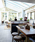 Open plan conservatory kitchen