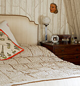 Wooden chest of drawers in bedroom of 18th Century Georgian terrace Hampstead, London