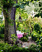 Baumschaukel im Hintergarten eines Hauses in Yorkshire
