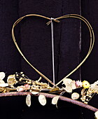 Heart shape and dried flowers Honesty (Lunaria annua) Essex England UK
