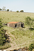Old stone shed in Yorkshire countryside, UK
