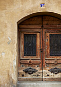 Traditional window shutters in Foix, Ariege, France