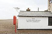 Gefliestes Strandhaus mit Ziegeldach Aldeburgh, Suffolk England UK