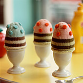 Knitted boiled egg warmers