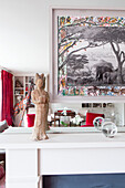 ornament and figurine on mantlepiece in living room of contemporary London home England UK