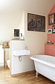 Wall partition in bathroom of Isle of White home