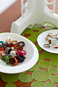 Selection of rings in side dish on tabletop in Sydney apartment Australia