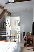 En suite bathroom of attic bedroom in Somerset barn conversion England UK