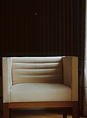 Cream suede armchair