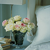 Bedside table with flower display