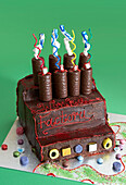 Factory shape birthday cake