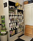 Shelves with soap dispensers